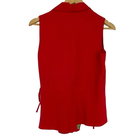 Mercer & Madison red linen blend wrap sleeveless top wms sz 4 - Picture 2 of 12